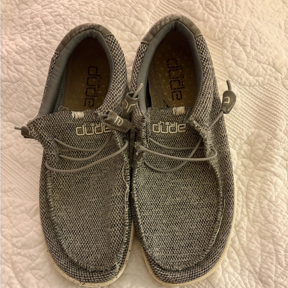 Hey Dude Men's Ash Grey Wally Sox Slip Ons size 10